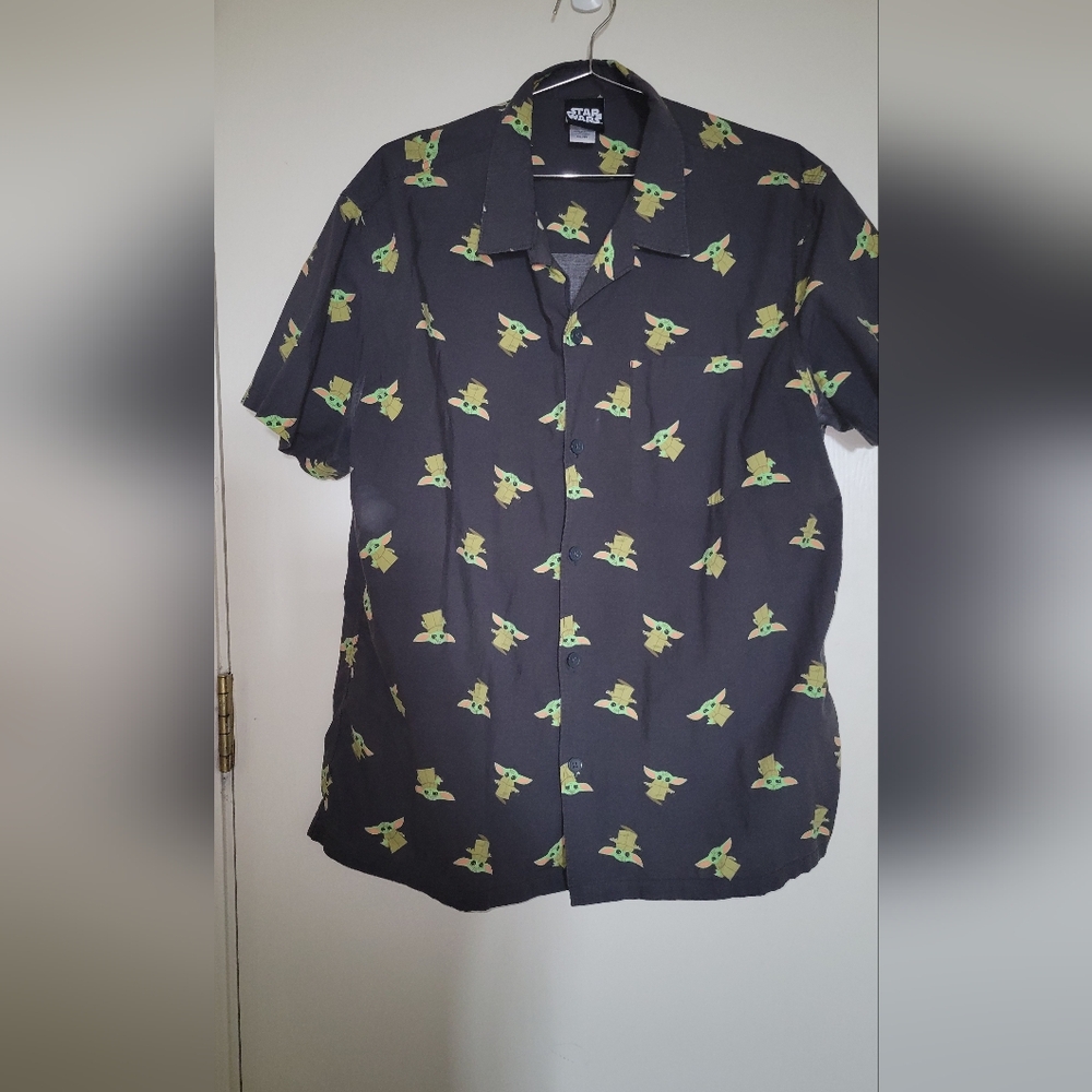 Star Wars The Mandalorian Button-down Shirt Featuring Grogu Baby Yoda